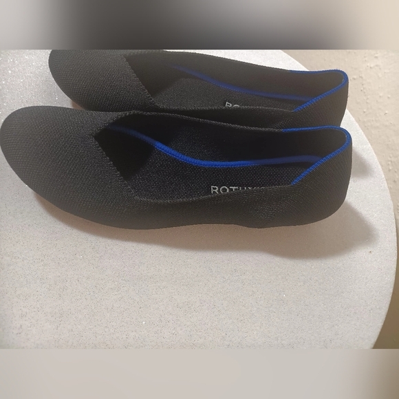 Rothy's Black Flats with Green Insole - Picture 4 of 8
